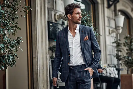 Man in white Made to Measure Shirt and suit